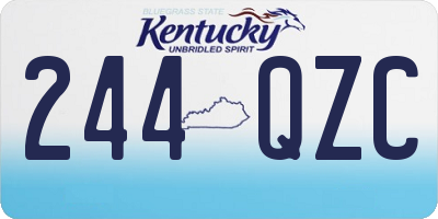 KY license plate 244QZC