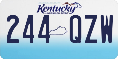 KY license plate 244QZW