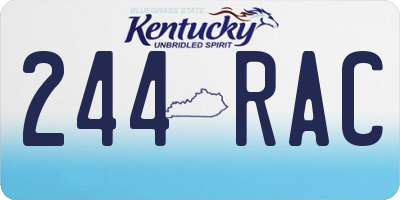 KY license plate 244RAC