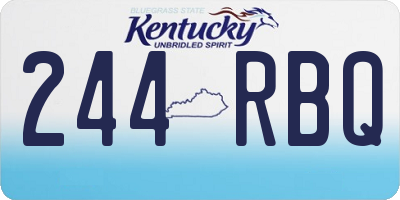 KY license plate 244RBQ