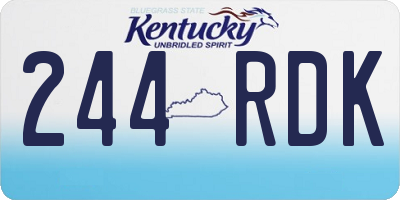 KY license plate 244RDK