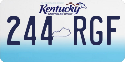 KY license plate 244RGF