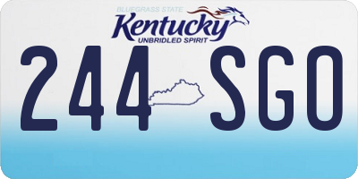 KY license plate 244SGO