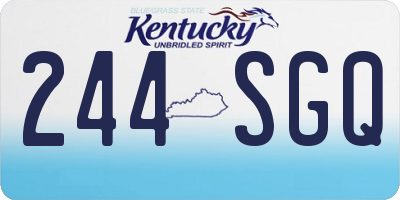 KY license plate 244SGQ