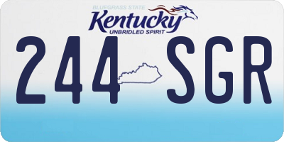 KY license plate 244SGR