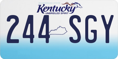 KY license plate 244SGY
