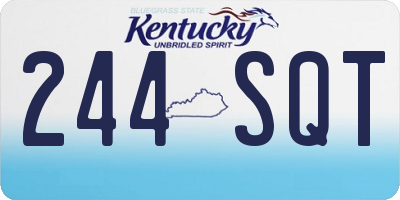KY license plate 244SQT