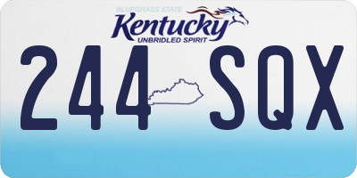 KY license plate 244SQX