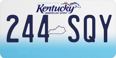 KY license plate 244SQY