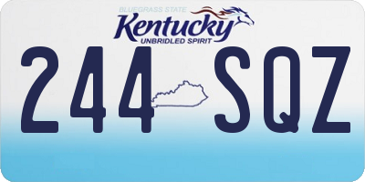 KY license plate 244SQZ