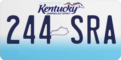 KY license plate 244SRA