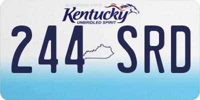 KY license plate 244SRD