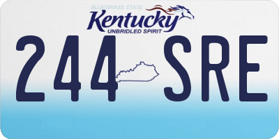 KY license plate 244SRE