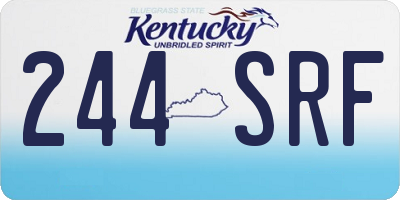 KY license plate 244SRF