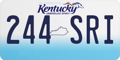 KY license plate 244SRI