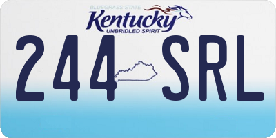 KY license plate 244SRL