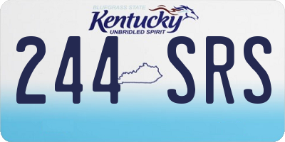 KY license plate 244SRS