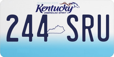 KY license plate 244SRU