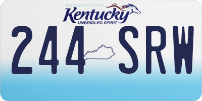 KY license plate 244SRW