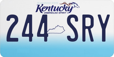 KY license plate 244SRY