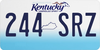 KY license plate 244SRZ