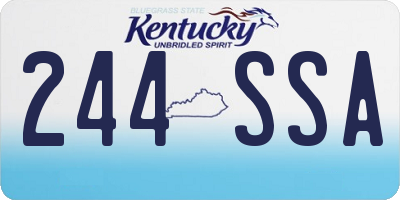 KY license plate 244SSA