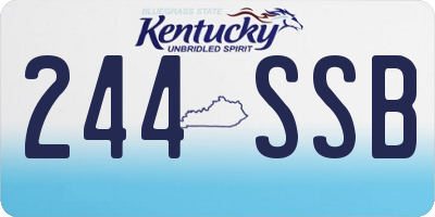 KY license plate 244SSB