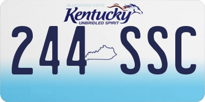 KY license plate 244SSC