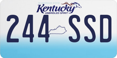 KY license plate 244SSD