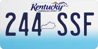 KY license plate 244SSF