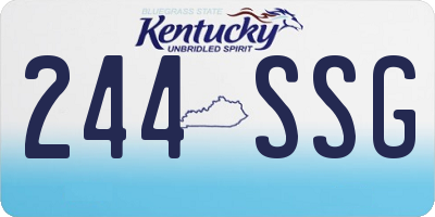 KY license plate 244SSG
