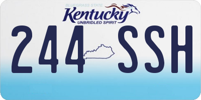 KY license plate 244SSH