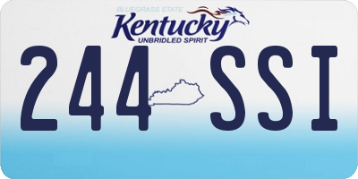 KY license plate 244SSI