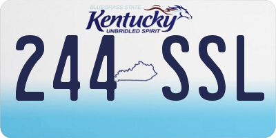 KY license plate 244SSL