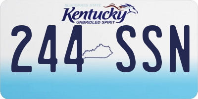 KY license plate 244SSN