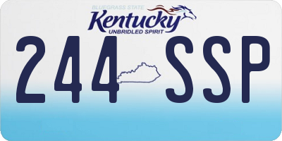 KY license plate 244SSP