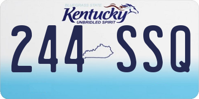 KY license plate 244SSQ