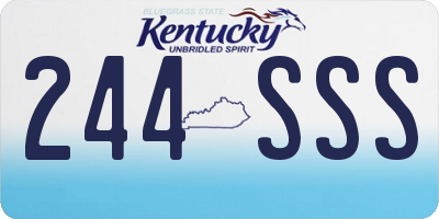 KY license plate 244SSS