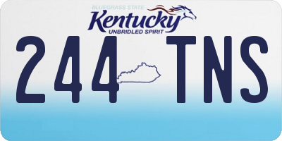 KY license plate 244TNS
