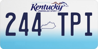 KY license plate 244TPI
