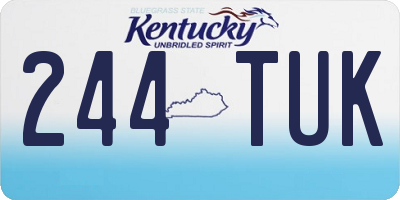 KY license plate 244TUK