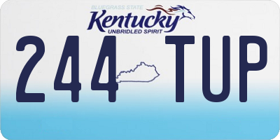 KY license plate 244TUP