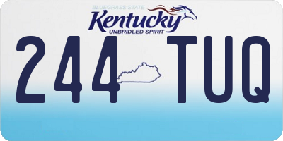 KY license plate 244TUQ