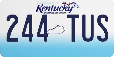 KY license plate 244TUS