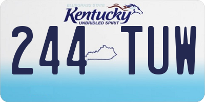 KY license plate 244TUW