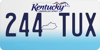KY license plate 244TUX