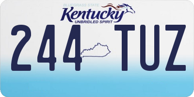 KY license plate 244TUZ