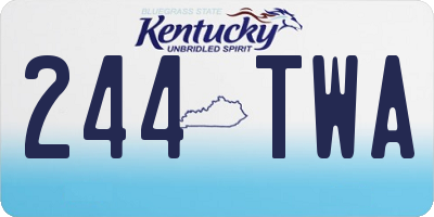KY license plate 244TWA