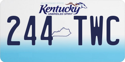 KY license plate 244TWC