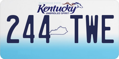 KY license plate 244TWE